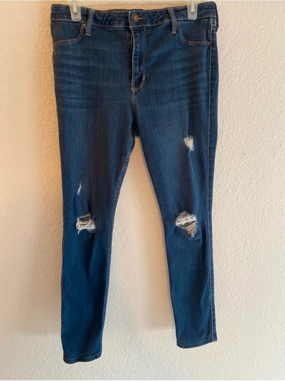 Hollister Dark Blue Distressed Skinny Jeans